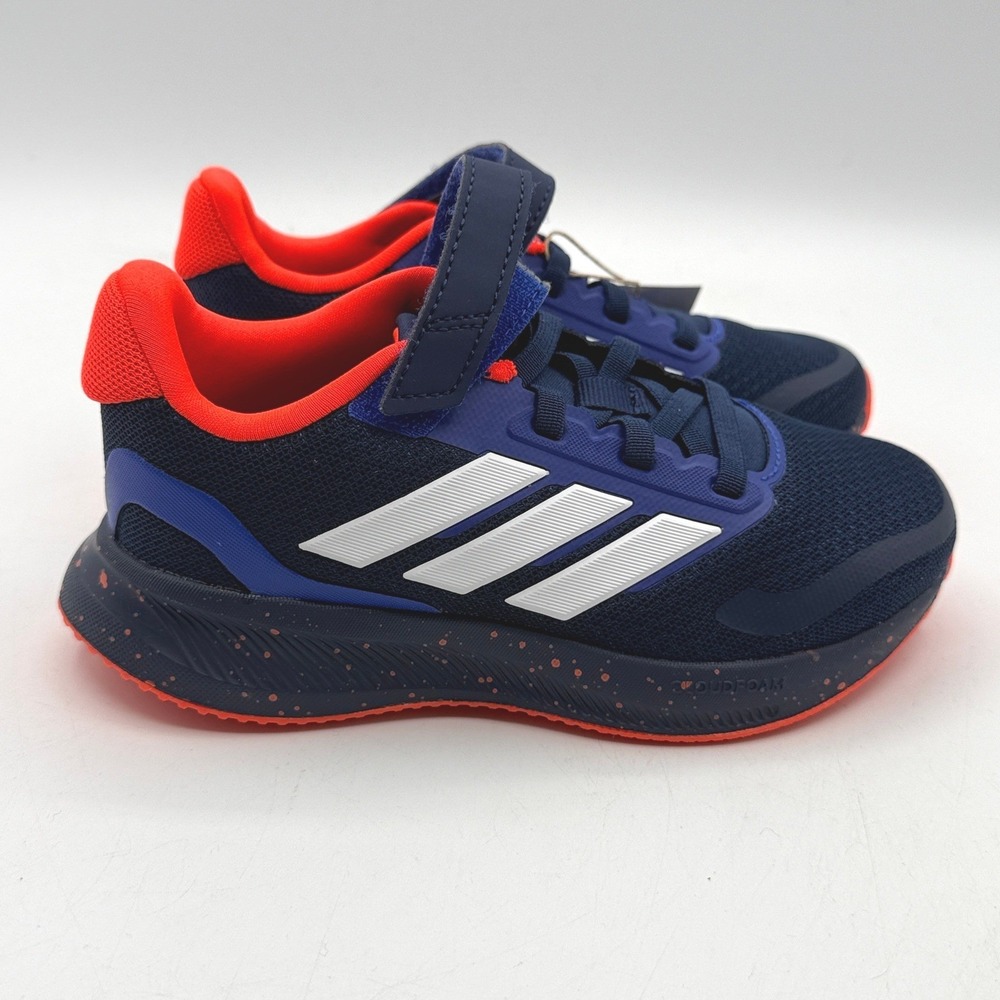 Adidas Runfalcon 5 EL C Kids Size 11K Navy Red Running Shoes JQ9596